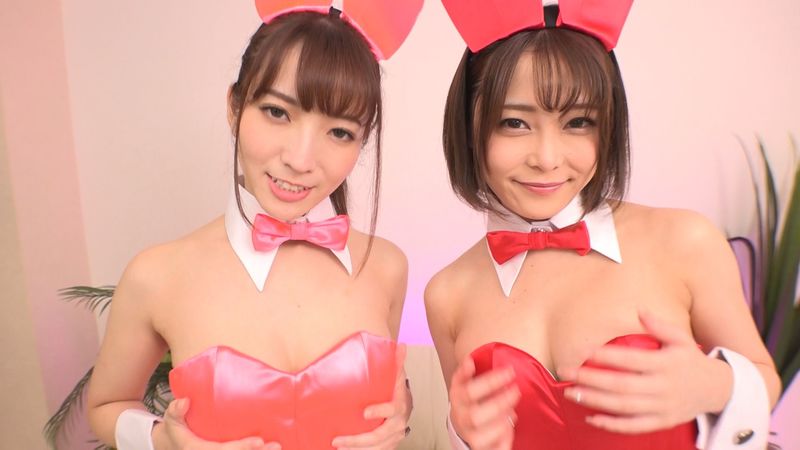 Wバニーガール色白巨乳尻がたまらない