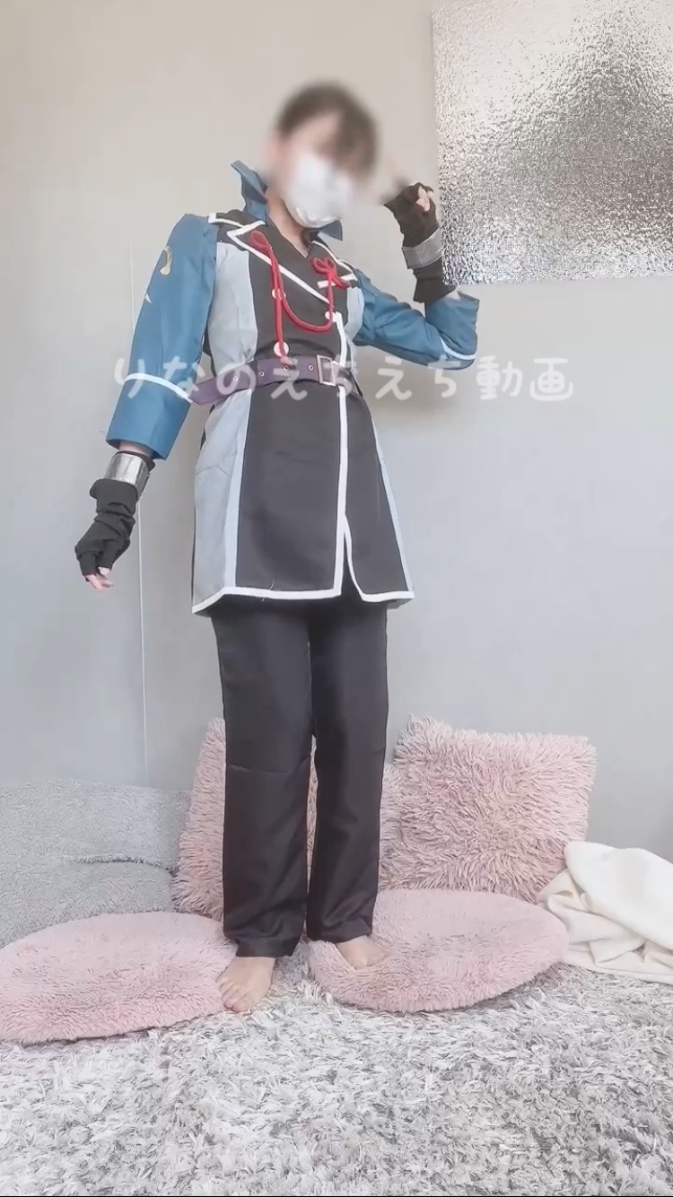 【女子大生(1年)りなのえちな自撮り】IDOLiSH7の龍之介のコスプレ着てディルドをおちんちんに見立ててしごきながらお豆刺激してオナニー、そのあと挿入して「見て見て」って言いながらイっちゃった…